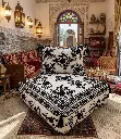 The Moorish Medallion Lounge Duo – Hand-Embroidered rectangle Pouf & Grand Cushion Set
