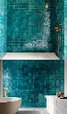 The Fassi Imperial Turquoise Blue Micro-Zellige – Authentic Hand-Chiseled 5x5 cm Glazed Mosaics (30x30 cm Mesh Sheets)