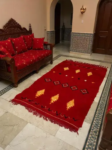 [Dar Maalma 05] سجادة «تراث ورزازات» الزخرفية صوف مغربي خالص معقود يدويًا