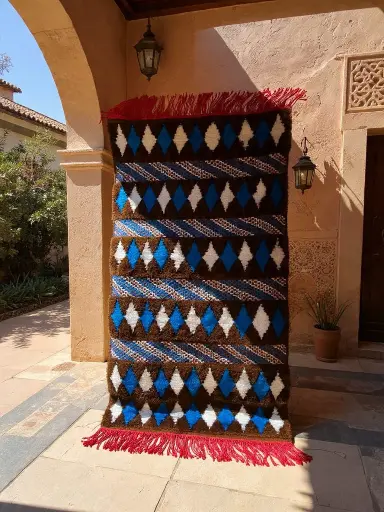 [Dar Maalma 14] Tapis artisanal de Benguerir – Laine et coton de qualité supérieure tissés à la main