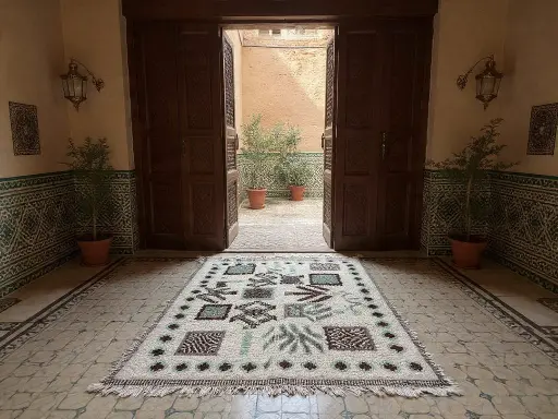 [Dar Maalma 15] Tapis “Horizon d’Ouarzazate” – Création d’art en laine marocaine pure nouée à la main
