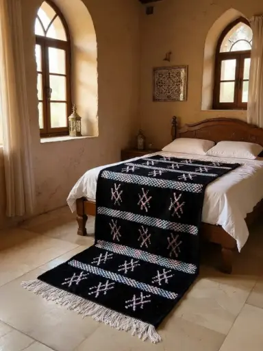 [Dar Maalma 18] Tapis “Coin douillet” – Création en laine naturelle et coton fin tissée à la main
