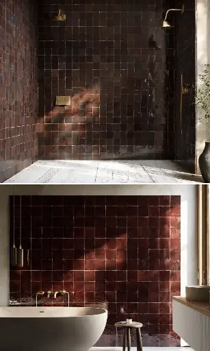 [Imperial Fez Zellige 08] The Fassi Imperial Smoked Cacao Micro-Zellige – Authentic Hand-Chiseled 5x5 cm Glazed Mosaics (30x30 cm Mesh Sheets)